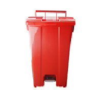 P100  – CESTO PLÁSTICO QUADRADO COM PEDAL, ARO INTERNO E RODAS – 100L.